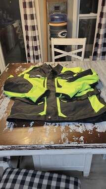 HWK Adventure Touring Motorcycle Jacket Hi-Vis Green Waterproof CE Armored Size